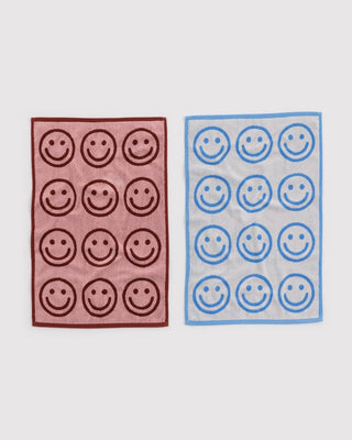 BAGGU - BAGGU Hand Towel Set of 2 - Sky Blue and Blush Happy - COLORPOP