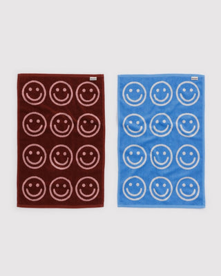 BAGGU - BAGGU Hand Towel Set of 2 - Sky Blue and Blush Happy - COLORPOP