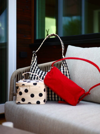 BAGGU - BAGGU Large Cosmetic Case - Cream and Black Polka Dot - COLORPOP