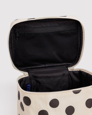 BAGGU - BAGGU Large Cosmetic Case - Cream and Black Polka Dot - COLORPOP
