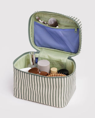 BAGGU - BAGGU Large Cosmetic Case - Sage Stripe - COLORPOP