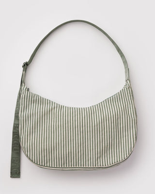 BAGGU - BAGGU Large Crescent Bag - Sage Stripe - COLORPOP