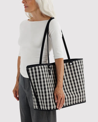 BAGGU - BAGGU Large Nylon Reversible Tote - Black Mix - COLORPOP