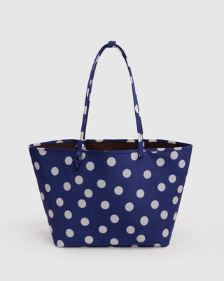 BAGGU - BAGGU Large Nylon Reversible Tote - Navy Polka Dot Mix - COLORPOP
