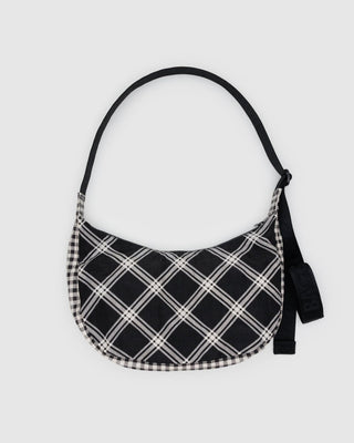 BAGGU - BAGGU Medium Crescent Bag - Mixed Plaid - COLORPOP