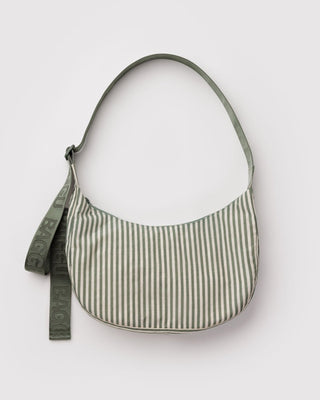 BAGGU - BAGGU Medium Crescent Bag - Sage Stripe - COLORPOP