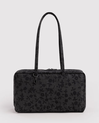 BAGGU - BAGGU Medium Nylon Bowler Bag - Charcoal Ditsy Floral - COLORPOP
