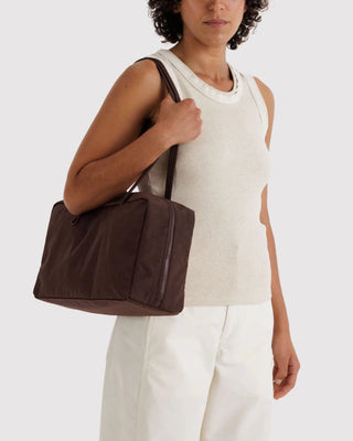 BAGGU - BAGGU Medium Nylon Bowler Bag - Coffee - COLORPOP