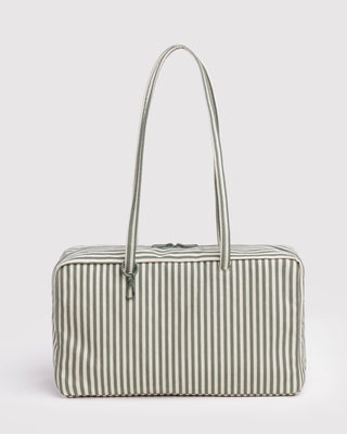 BAGGU - BAGGU Medium Nylon Bowler Bag - Sage Stripe - COLORPOP