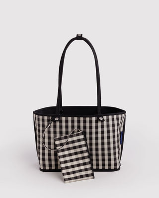 BAGGU - BAGGU Medium Nylon Reversible Tote - Black Mix - COLORPOP
