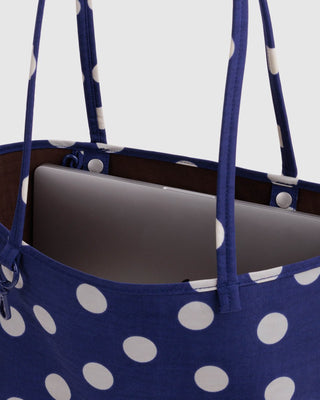 BAGGU - BAGGU Medium Nylon Reversible Tote - Navy Polka Dot Mix - COLORPOP