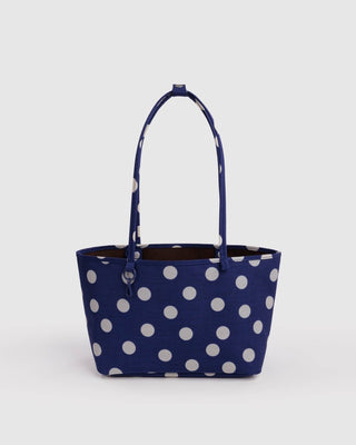 BAGGU - BAGGU Medium Nylon Reversible Tote - Navy Polka Dot Mix - COLORPOP