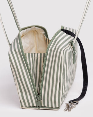 BAGGU - BAGGU Nylon Bowler Bag - Sage Stripe - COLORPOP