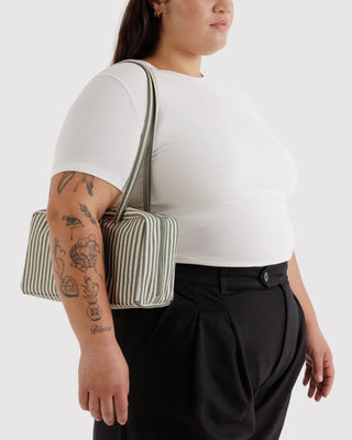 BAGGU - BAGGU Nylon Bowler Bag - Sage Stripe - COLORPOP