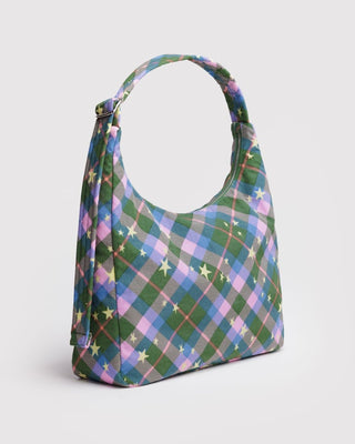 BAGGU - BAGGU Nylon Shoulder Bag - Green Star Plaid - COLORPOP