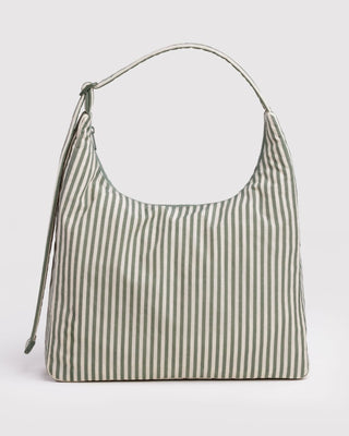 BAGGU - BAGGU Nylon Shoulder Bag - Sage Stripe - COLORPOP