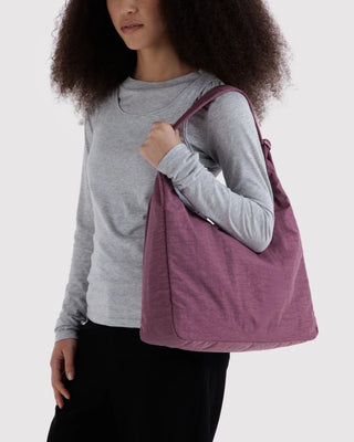 BAGGU - BAGGU Nylon Shoulder Bag - Wild Plum - COLORPOP