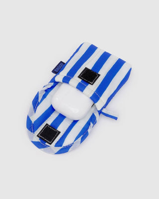BAGGU - BAGGU Puffy Earbuds Case - Blue Painted Stripe - COLORPOP