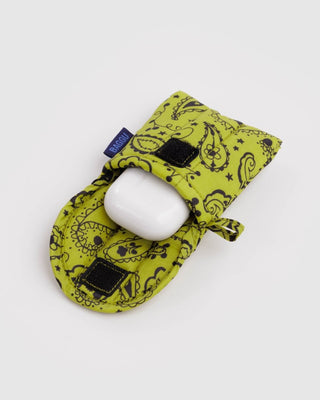 BAGGU - BAGGU Puffy Earbuds Case - Chartreuse Paisley - COLORPOP