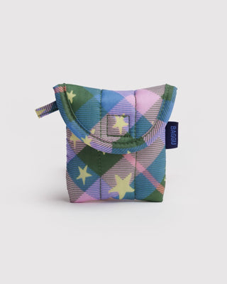BAGGU - BAGGU Puffy Earbuds Case - Green Star Plaid - COLORPOP