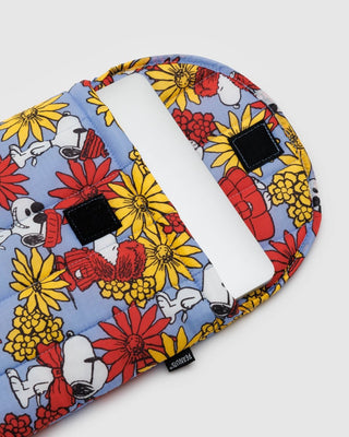 BAGGU - BAGGU Puffy Laptop Sleeve 13"/14" - Floral Snoopy - COLORPOP