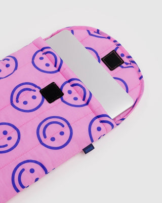BAGGU - BAGGU Puffy Laptop Sleeve 13"/14" - Pop Pink Happy - COLORPOP