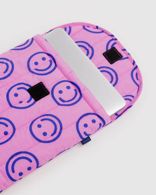 BAGGU - BAGGU Puffy Laptop Sleeve 16" - Pop Pink Happy - COLORPOP