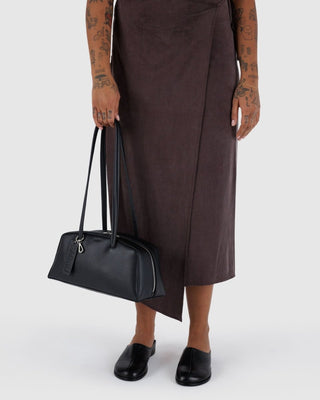 BAGGU - BAGGU Recycled Leather Bowler Bag - Black - COLORPOP
