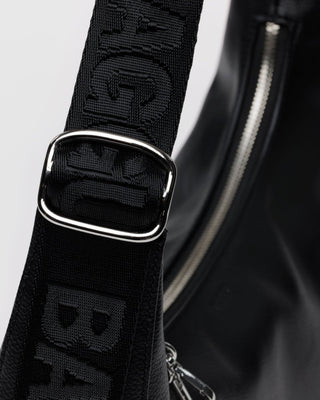 BAGGU - BAGGU Recycled Leather Crescent Bag Medium - Black - COLORPOP