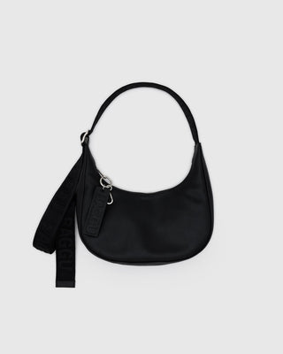 BAGGU - BAGGU Recycled Leather Crescent Bag Small - Black - COLORPOP