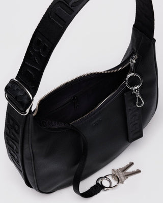 BAGGU - BAGGU Recycled Leather Crescent Bag Small - Black - COLORPOP