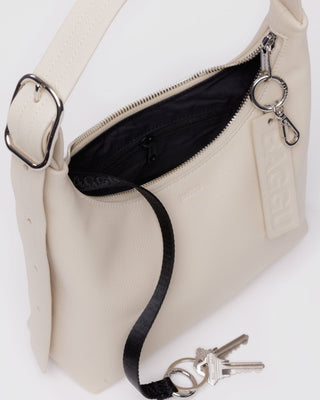 BAGGU - BAGGU Recycled Leather Shoulder Bag Mini - Stone - COLORPOP
