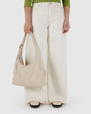 BAGGU - BAGGU Recycled Leather Shoulder Bag - Stone - COLORPOP
