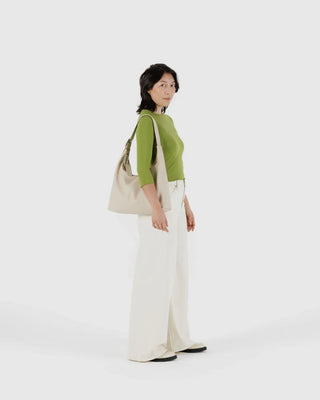BAGGU - BAGGU Recycled Leather Shoulder Bag - Stone - COLORPOP