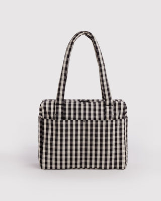 BAGGU - BAGGU Small Cloud Carry-On - Black and Cream Gingham - COLORPOP