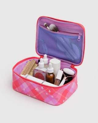 BAGGU - BAGGU Small Cosmetic Case - Pink Star Plaid - COLORPOP
