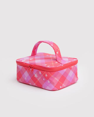 BAGGU - BAGGU Small Cosmetic Case - Pink Star Plaid - COLORPOP