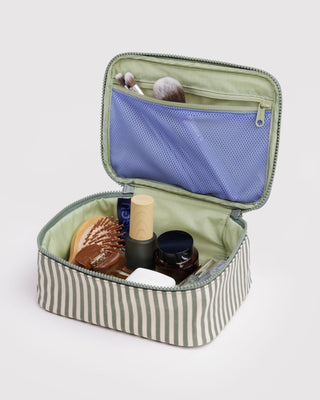 BAGGU - BAGGU Small Cosmetic Case - Sage Stripe - COLORPOP