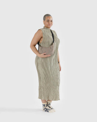 BAGGU - BAGGU Small Crescent Bag - Brown Stripe - COLORPOP