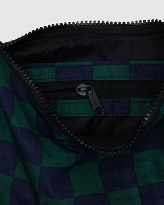 BAGGU - BAGGU Small Crescent Bag - Navy Green Check - COLORPOP