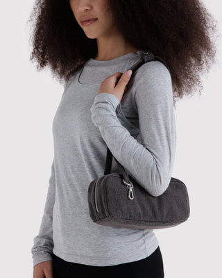 BAGGU - BAGGU Small Denim Bowler Bag - Washed Black Denim - COLORPOP