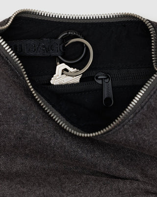 BAGGU - BAGGU Small Denim Crescent Bag - Washed Black Denim - COLORPOP