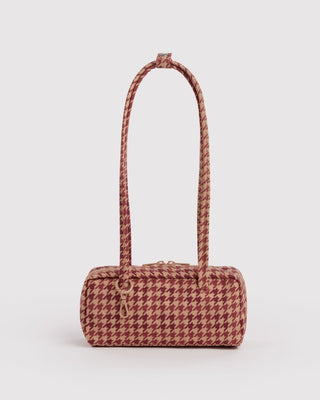 BAGGU - BAGGU Small Nylon Bowler Bag - Tan Houndstooth - COLORPOP