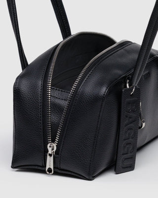 BAGGU - BAGGU Small Recycled Leather Bowler Bag - Black - COLORPOP