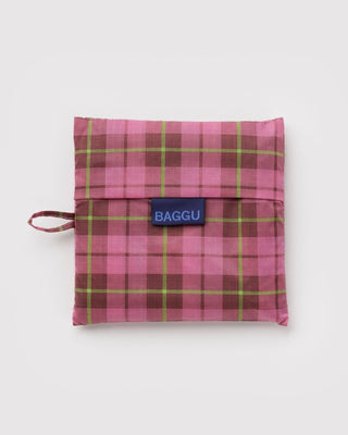 BAGGU - Big BAGGU Handlenett - Azalea Pink Tartan - COLORPOP