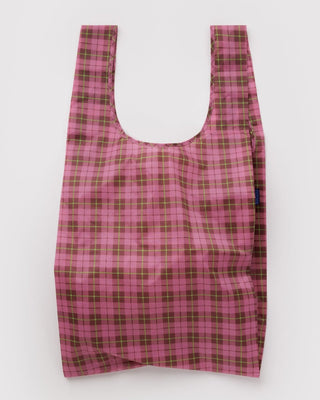 BAGGU - Big BAGGU Handlenett - Azalea Pink Tartan - COLORPOP