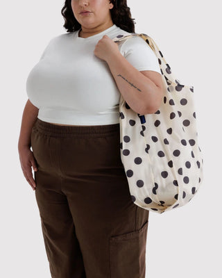 BAGGU - Big BAGGU Handlenett - Cream and Black Polka Dot - COLORPOP