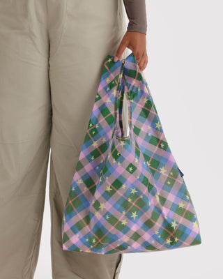 BAGGU - Standard Baggu - Green Star Plaid - COLORPOP