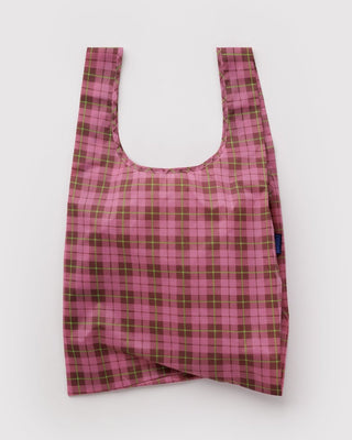 BAGGU - Standard BAGGU Handlenett - Azalea Pink Tartan - COLORPOP