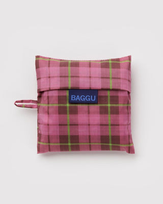 BAGGU - Standard BAGGU Handlenett - Azalea Pink Tartan - COLORPOP